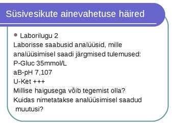 Süsivesikute ainevahetus ja labordiagnostika #52