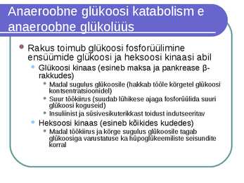 Süsivesikute ainevahetus ja labordiagnostika #10