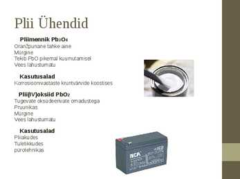 Al-Sn ja Pb ühendid-Elementide keemia esitlus #6