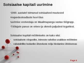 Sotsiaalne kapital #6