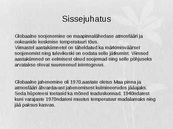 Globaalne soojenemine ja jahenemine #2