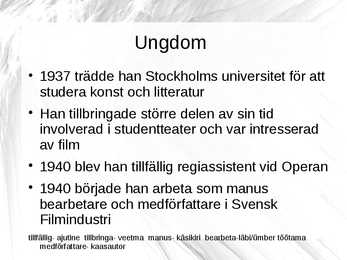 Ingmar Bergman ettekanne #4