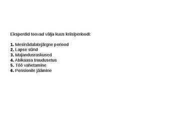 Abielu kriisiperioodid- põhjused ja toimetulek #2