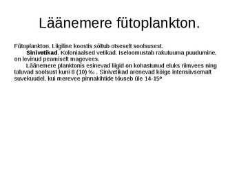 Plankton Läänemeres #8
