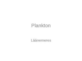 Plankton Läänemeres