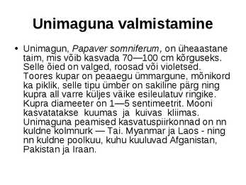 Oopiumimooni ehk unimagun #3