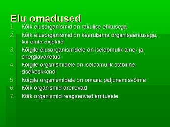 Bioloogia uurib elu #2