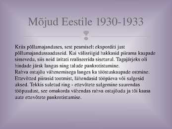 Eesti majandus aastatel 1930-1940 #3