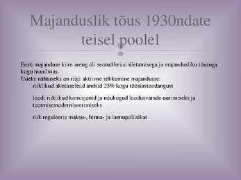 Eesti majandus aastatel 1930-1940 #5