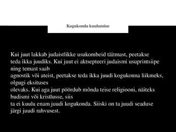 Faktid juutide elust ja usust #6