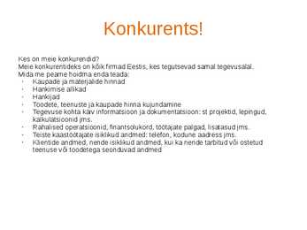 Teenindusstandardid presentatsioon 2014 #12