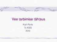 Vee tarbimise tähtsus