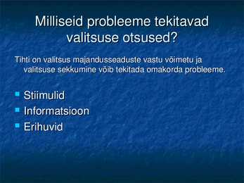 Valitsus ja riigieelarve #3