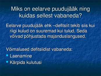 Valitsus ja riigieelarve #7