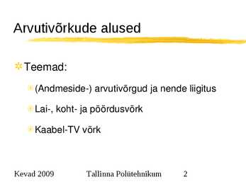 Arvutivõrkude alused #2