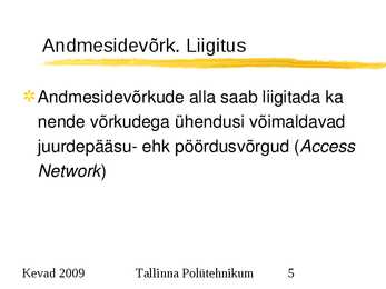 Arvutivõrkude alused #5