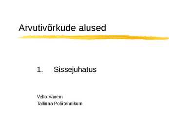 Arvutivõrkude alused