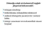 Töötajate tervisekontrolli kord #4