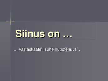 Teravnurga siinus ja koosiinuse vaheline seos #2