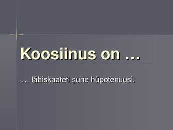Teravnurga siinus ja koosiinuse vaheline seos #3