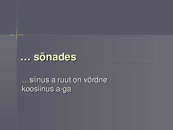 Teravnurga siinus ja koosiinuse vaheline seos #5