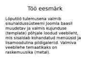 Veebilehe loomine sisuhaldussüsteemi Joomla baasil #2