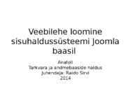 Veebilehe loomine sisuhaldussüsteemi Joomla baasil