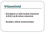 Toiduainete õpetus #12