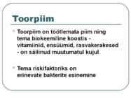 Toiduainete õpetus #4