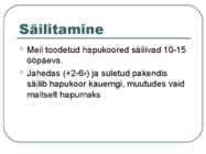 Toiduainete õpetus #35
