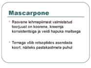 Toiduainete õpetus #61