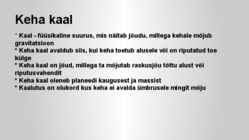 Keha kaal ja selle puudumine #4