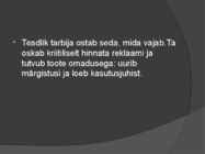 Teadlik tarbimine #2