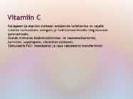 Vitamiinide mõju ainevahetusele #9