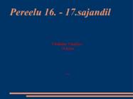 Pereelu 16 17 sajandil