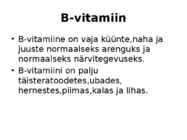 Süsivesikud ja vitamiinid #14
