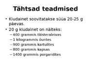 Süsivesikud ja vitamiinid #15