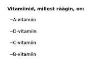 Süsivesikud ja vitamiinid #10