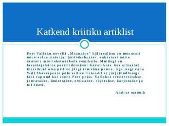 Peet Vallak #5