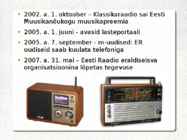 Eesti raadio ajaloo olulisemad sündmused #12