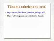 Eesti raadio ajaloo olulisemad sündmused #13