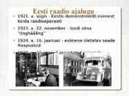 Eesti raadio ajaloo olulisemad sündmused #3