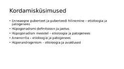 Suguhormoonide ala- ja ületalitluse etiopatogenees #23
