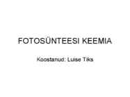 FOTOSÜNTEESI KEEMIA-ettekanne