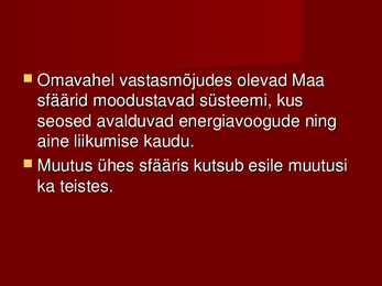 Maa süsteemide vahelised seosed #2