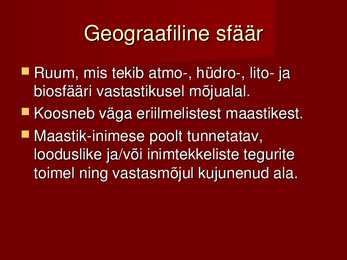Maa süsteemide vahelised seosed #4
