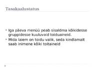 TERVISLIK TOITUMINE #5