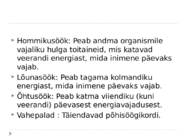 TERVISLIK TOITUMINE #8