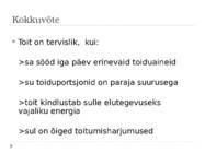 TERVISLIK TOITUMINE #9