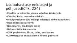 Usupuhastus ja reformatsioon #2